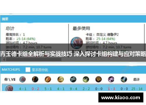青玉德卡组全解析与实战技巧 深入探讨卡组构建与应对策略